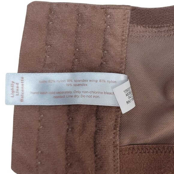 Cacique Full Coverage Bra Brown 40H Underwire Adj Seamless Square Lightly Lined - Picture 10 of 10